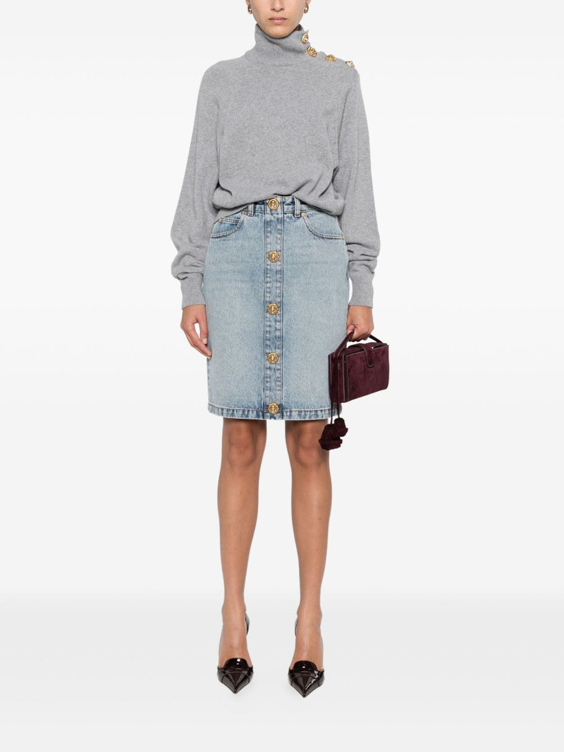 Balmain high-collar button-detail sweater outlook