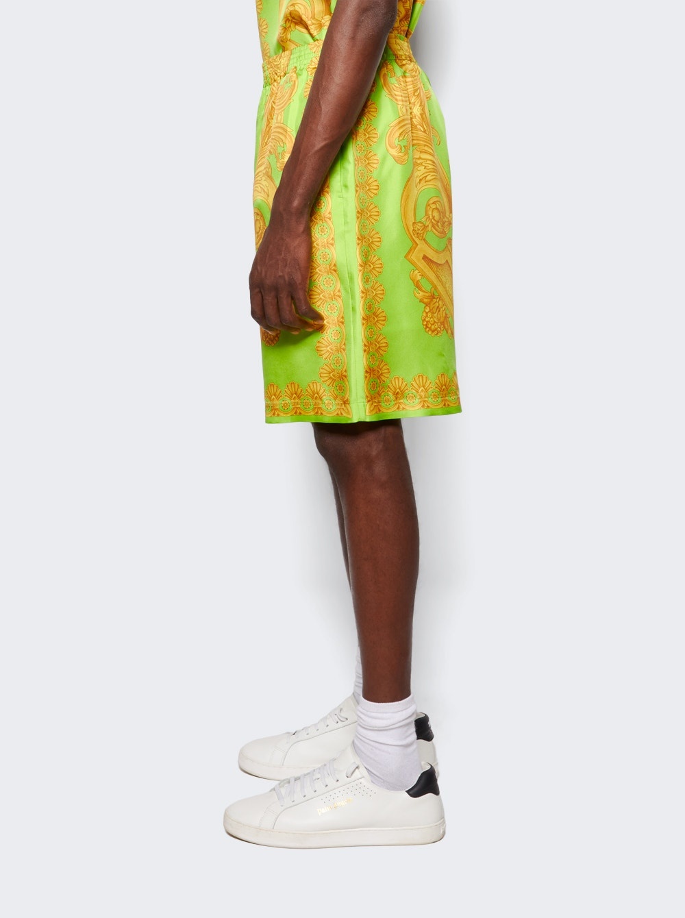 Barocco 660 Silk Shorts Lime And Gold - 4