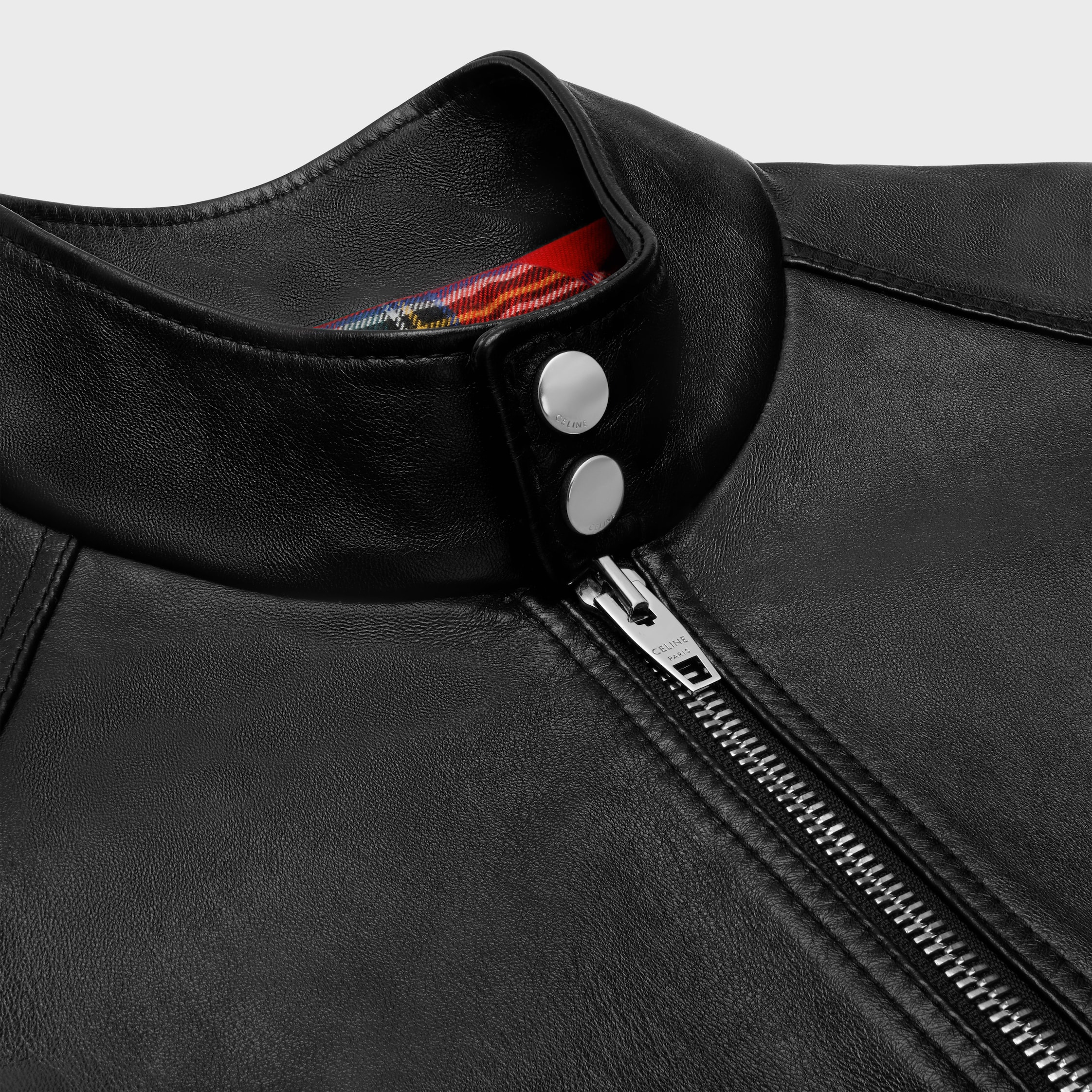 zipped blouson jacket in soft lambskin - 3