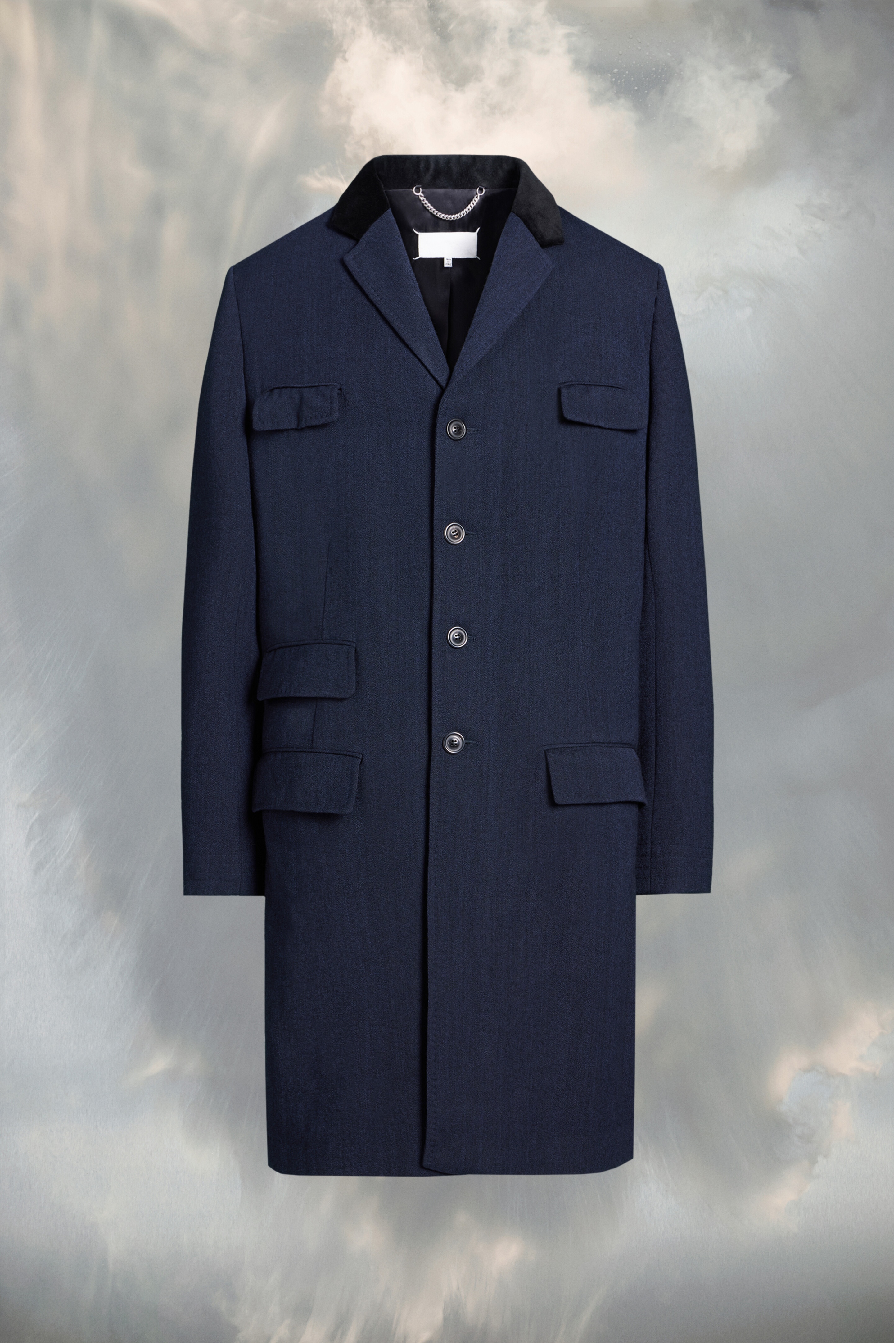 Single-breasted wool coat - 1