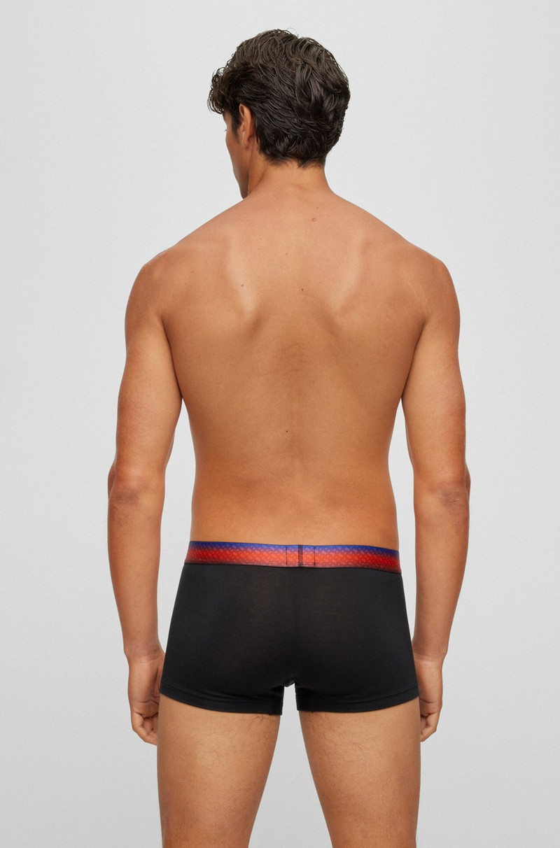 BOSS SINGLE-JERSEY TRUNKS WITH DEGRADÉ MONOGRAM WAISTBAND outlook