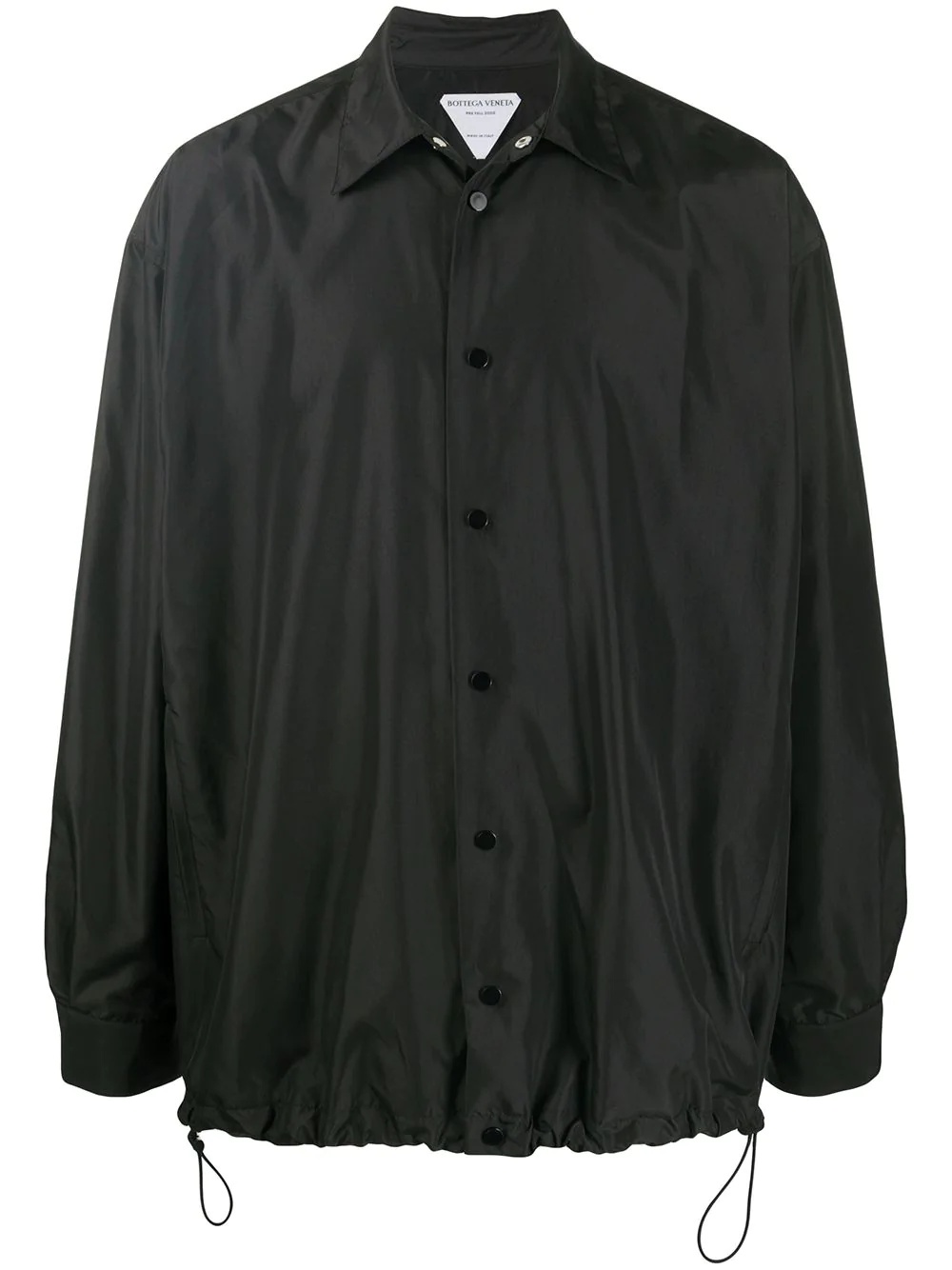 shirt-style drawstring-hem coat - 1