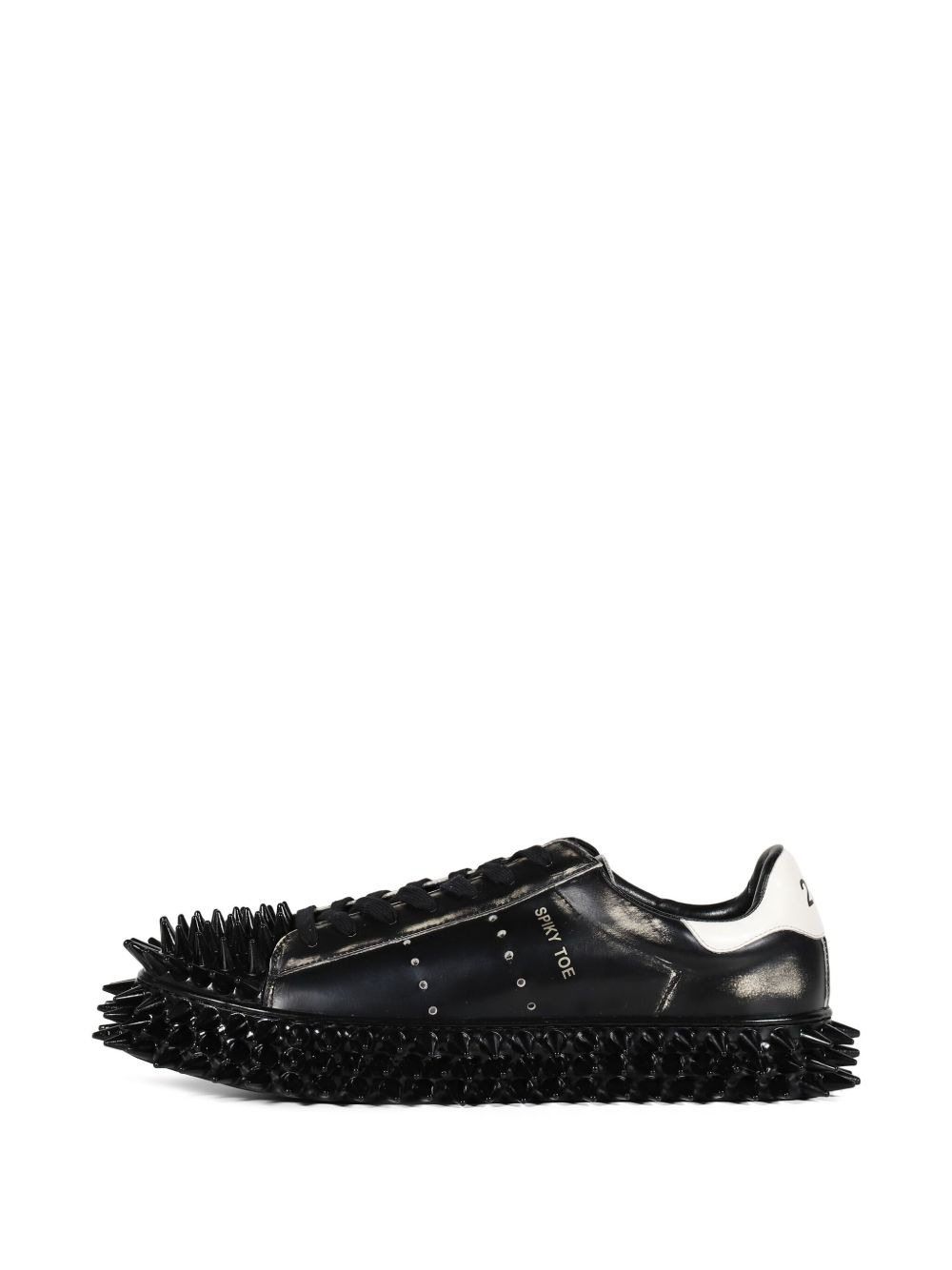Spiky embellished lace-up low-top sneakers - 4