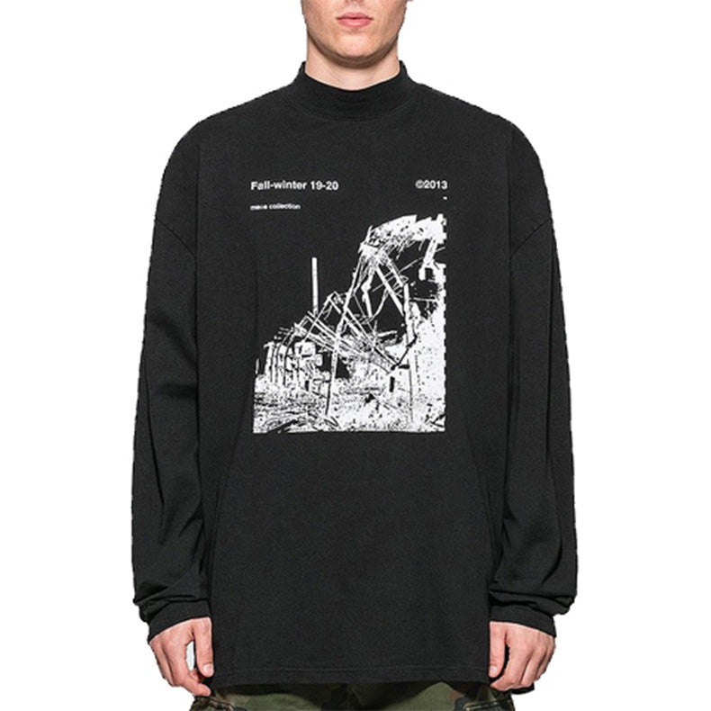 Off-White Factory Mock Neck T-Shirt 'Black' OMAB032F191850131001 - 2