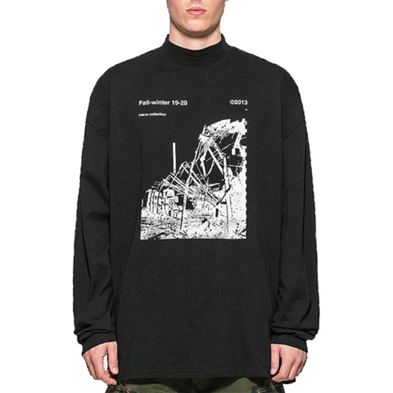 Off-White Off-White Factory Mock Neck T-Shirt 'Black' OMAB032F191850131001 outlook