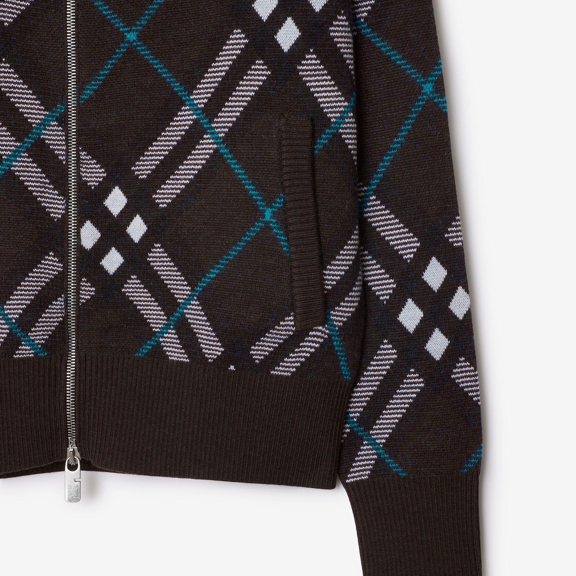 Check Wool Blend Track Jacket - 5