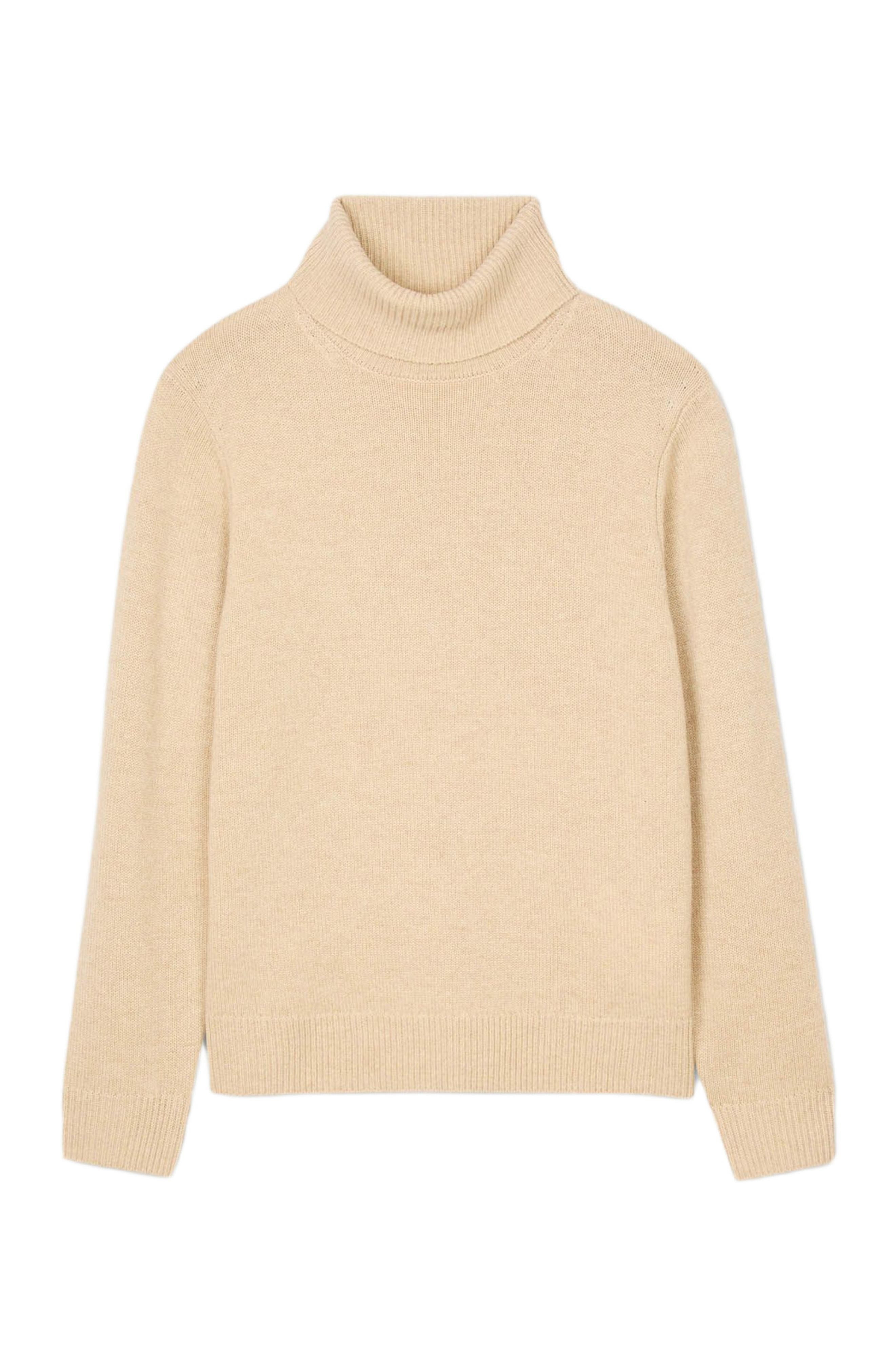 SANDRO Wool and cashmere turtleneck sweater in Beige at Nordstrom - 5