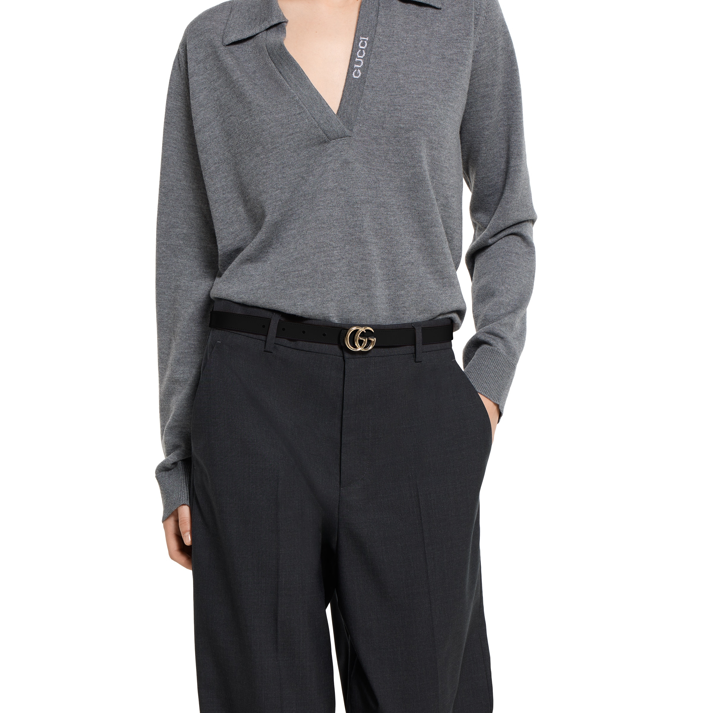 Reversible GG Marmont thin belt - 4