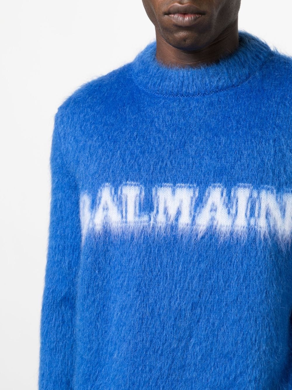 logo-print brushed-finish jumper - 5