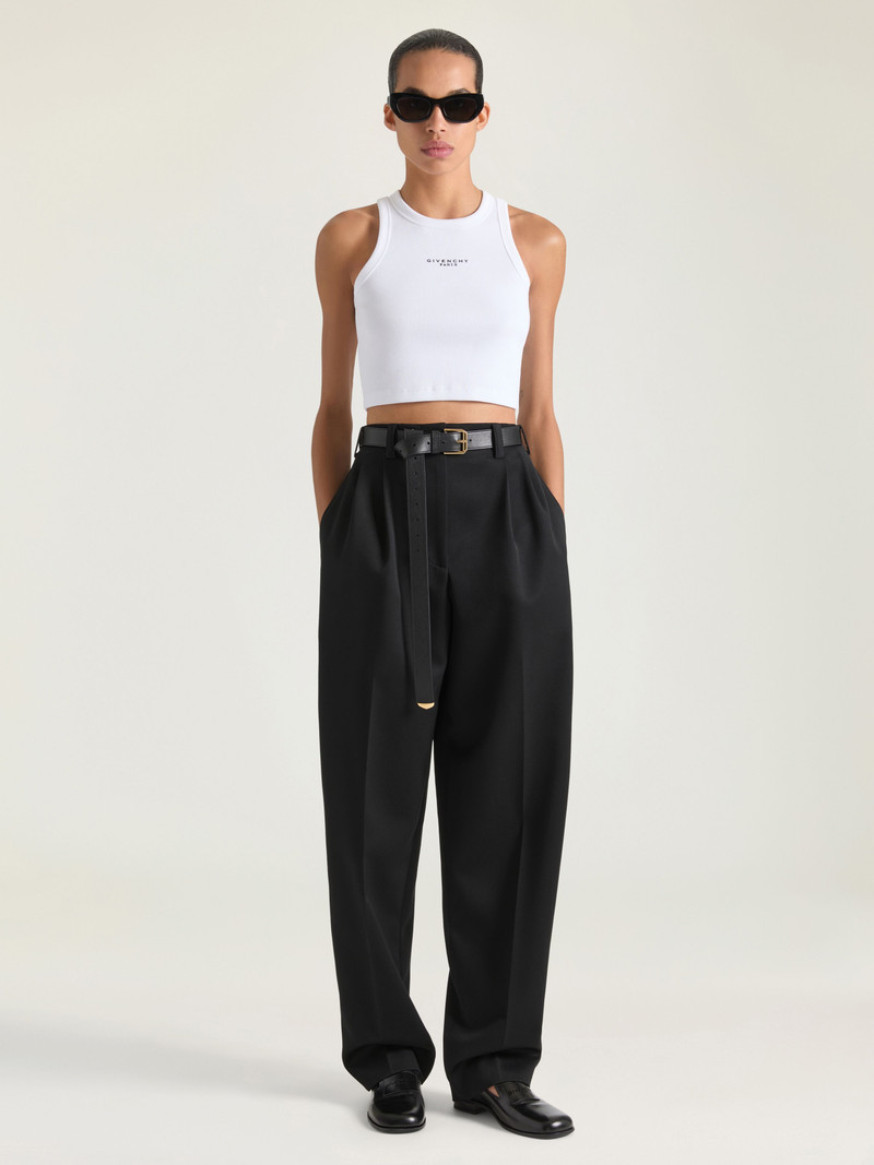 Givenchy CROPPED TANK TOP IN COTTON WITH GIVENCHY PARIS PRINT outlook