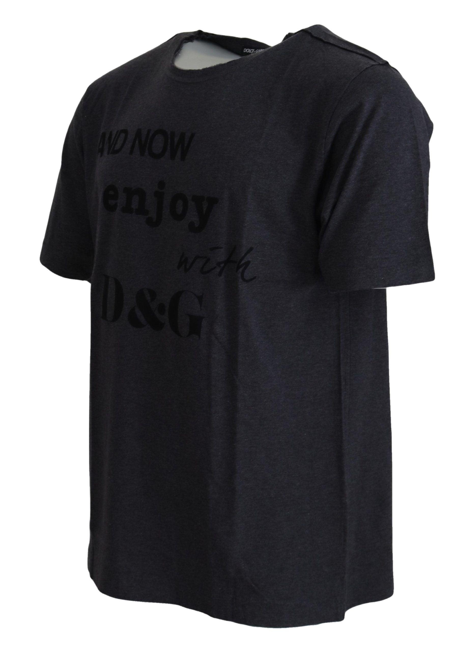 Dolce & Gabbana Gray Crewneck Cotton Short Sleeve  T-shirt - 2