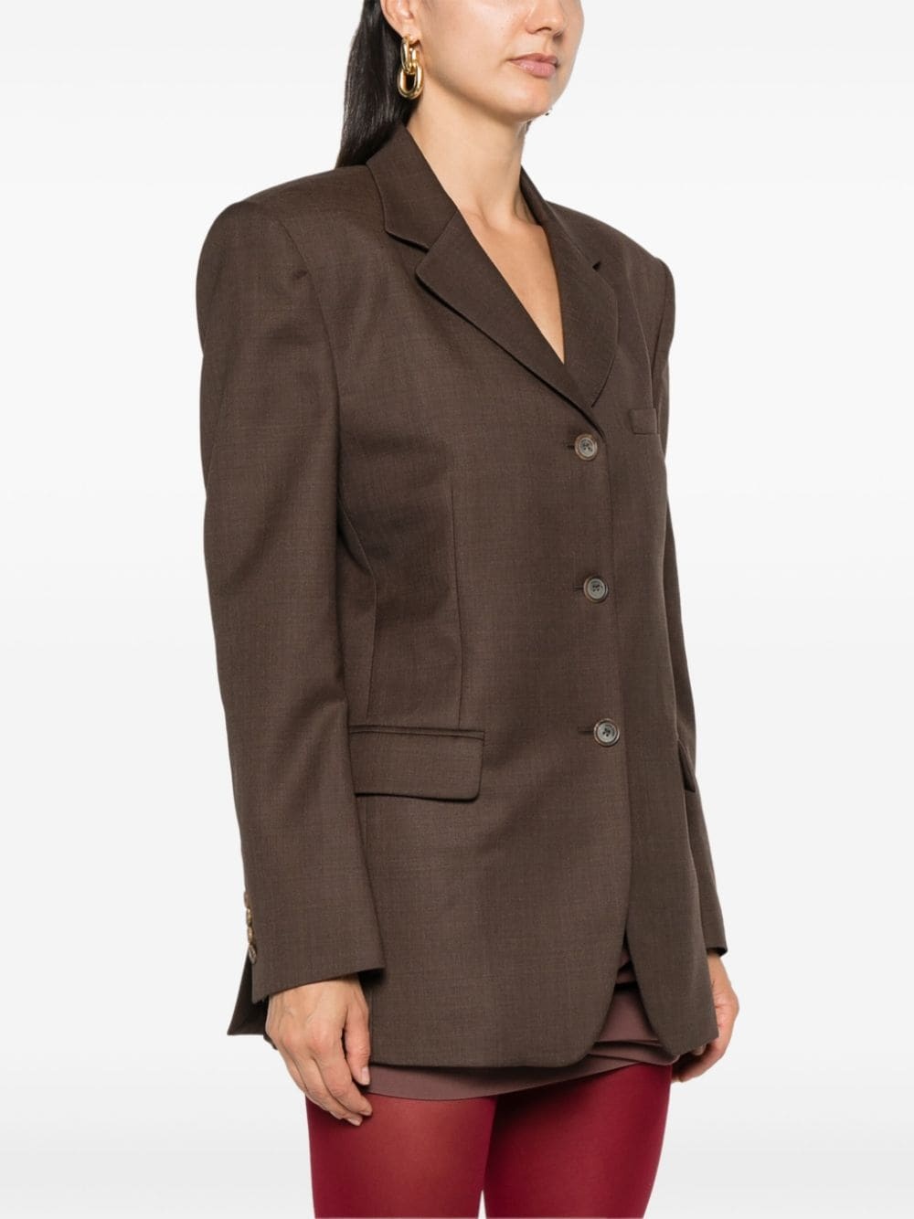 single-breasted wool blazer - 3