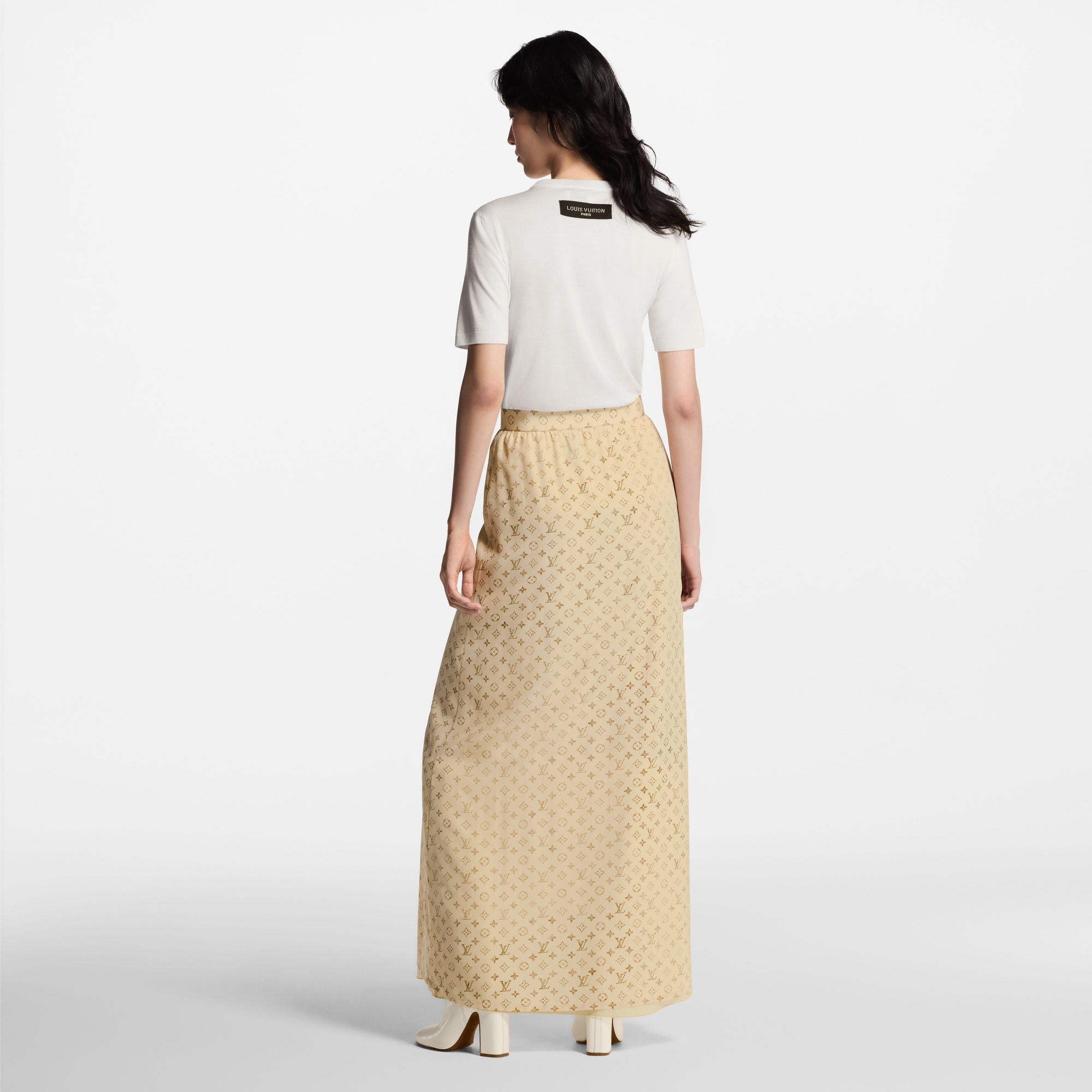 Washed Monogram Maxi Skirt - 5