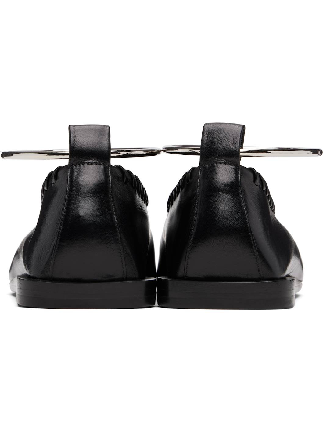 Black Ring Ballerina Flats - 2