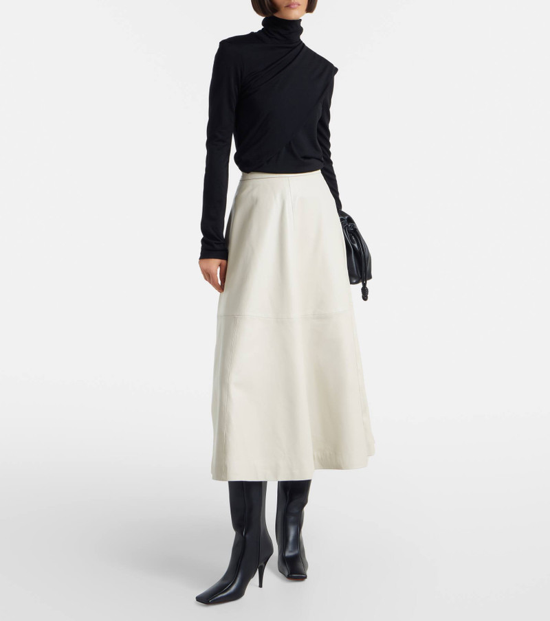 RÓHE Scarf-detail wool jersey top outlook