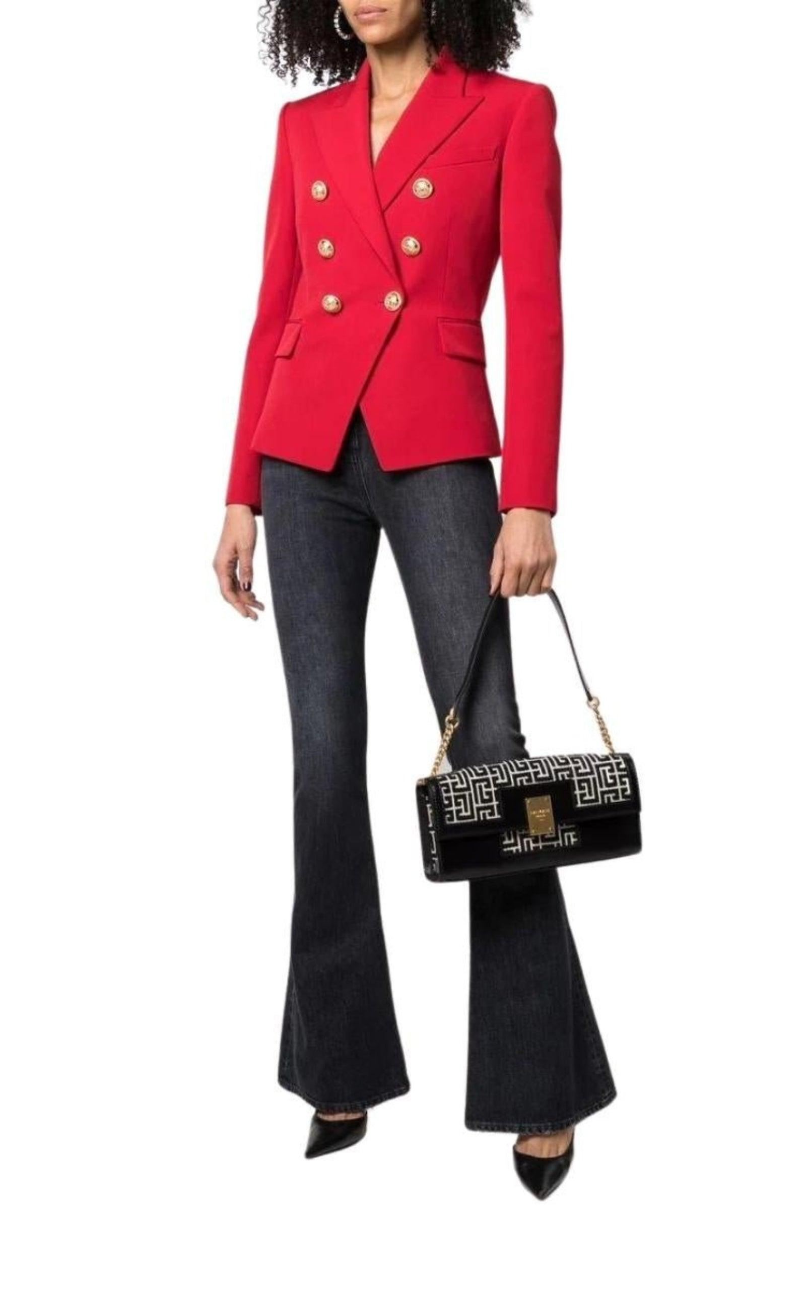 Double Breasted Tailored Wool Blazer - 2