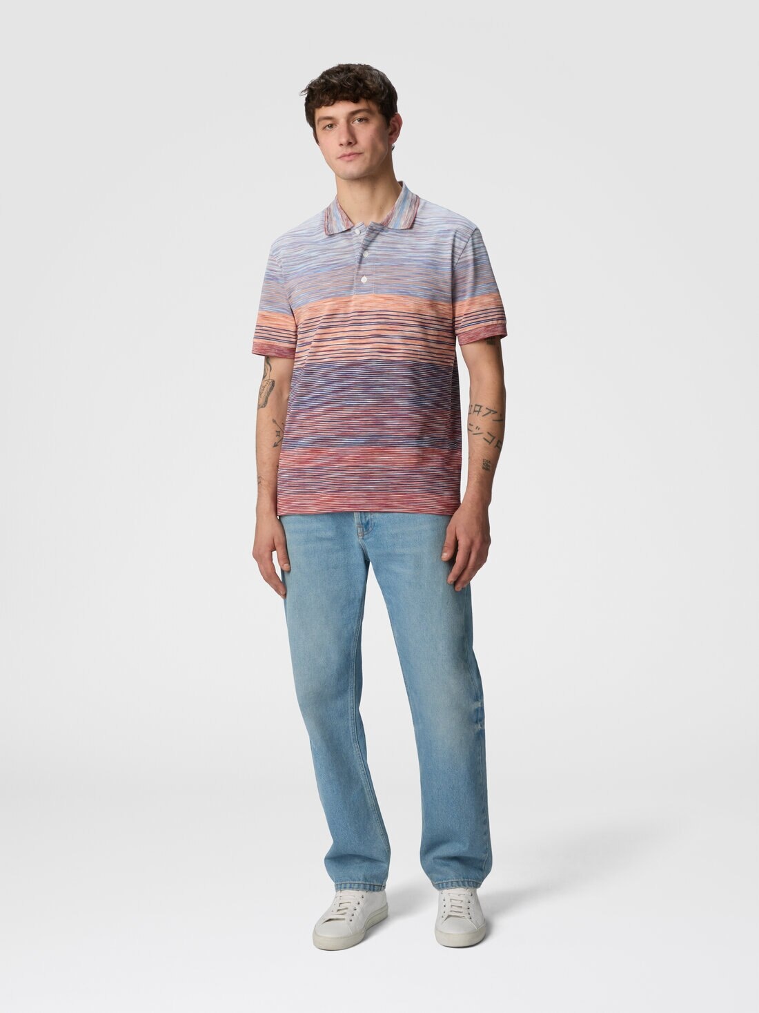 Polo shirt in shaded slub cotton piqué - 2