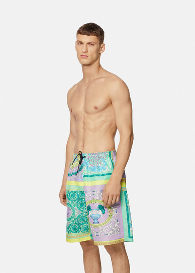 VERSACE Barocco Mosaic Print Long Swim Shorts outlook