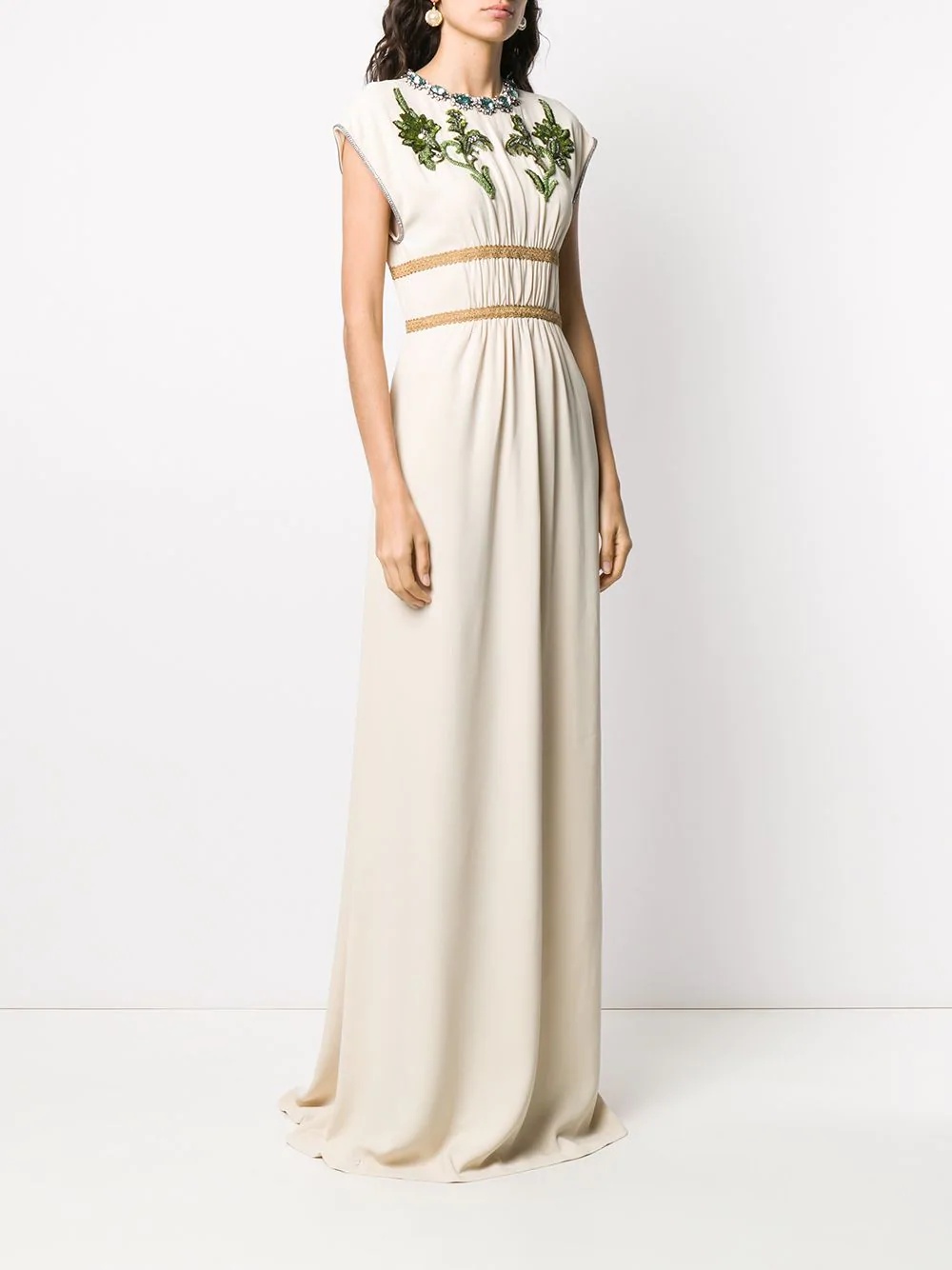 crystal embroidered jersey gown - 3