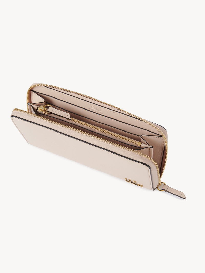 Chloé CHLOÉ ICONIC ZIPPED LONG WALLET IN SHINY LEATHER outlook