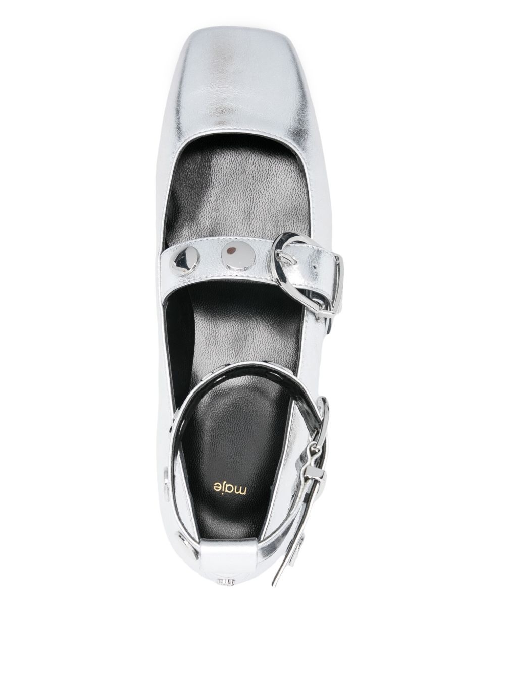 metallic-effect ballet flats - 4