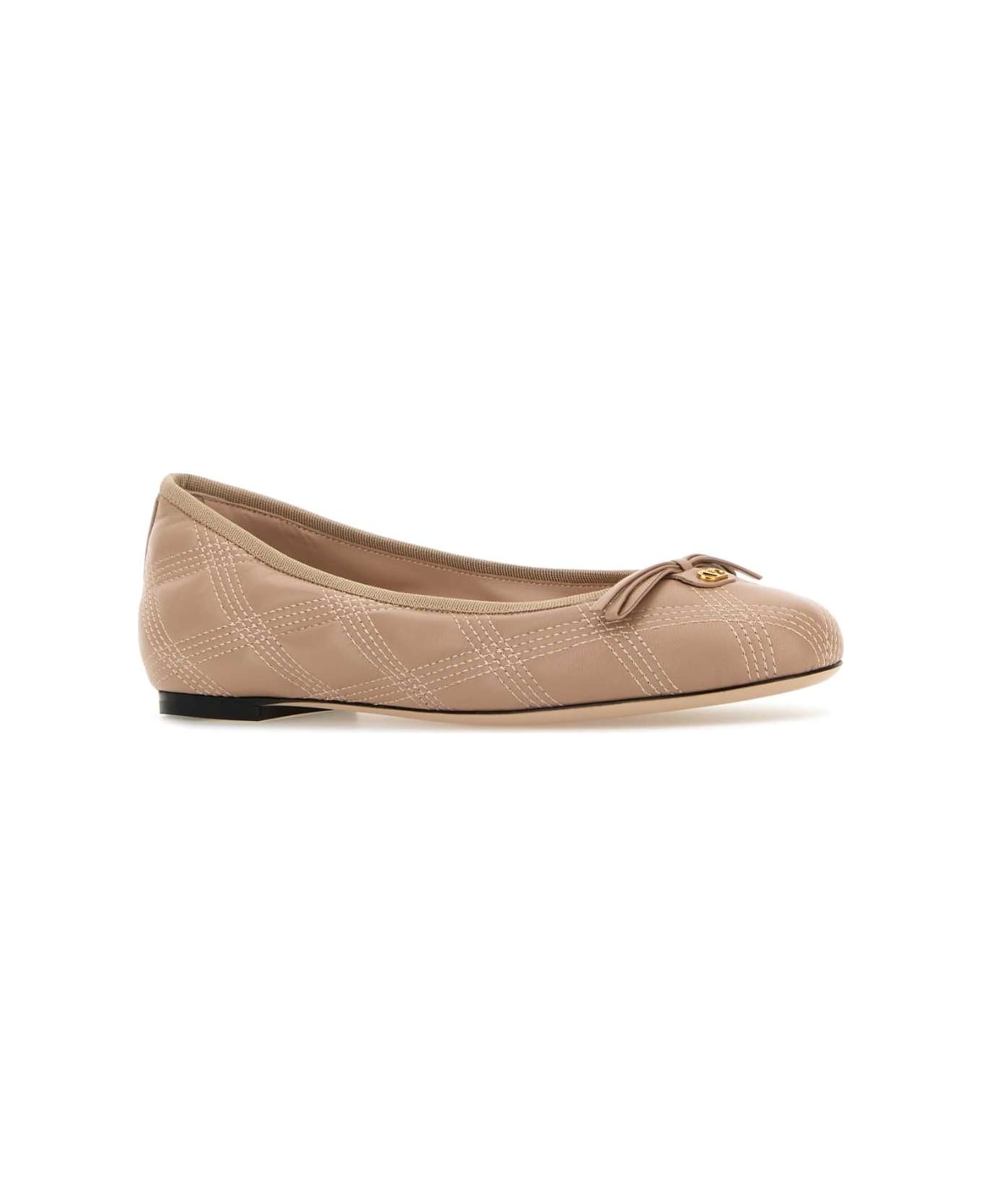Powder Pink Leather Ballerinas - 2