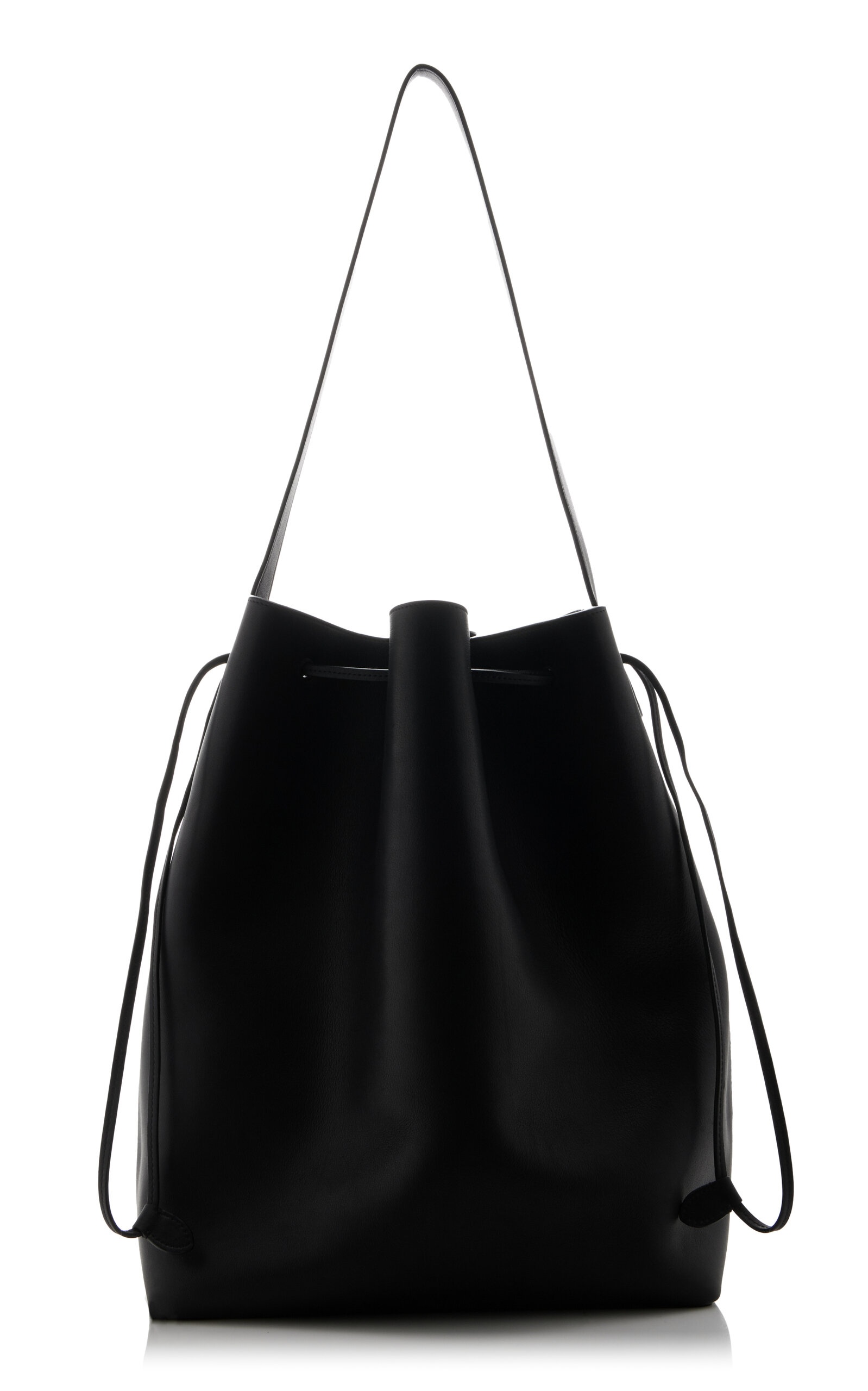 Belvedere Drawstring Leather Tote Bag black - 1