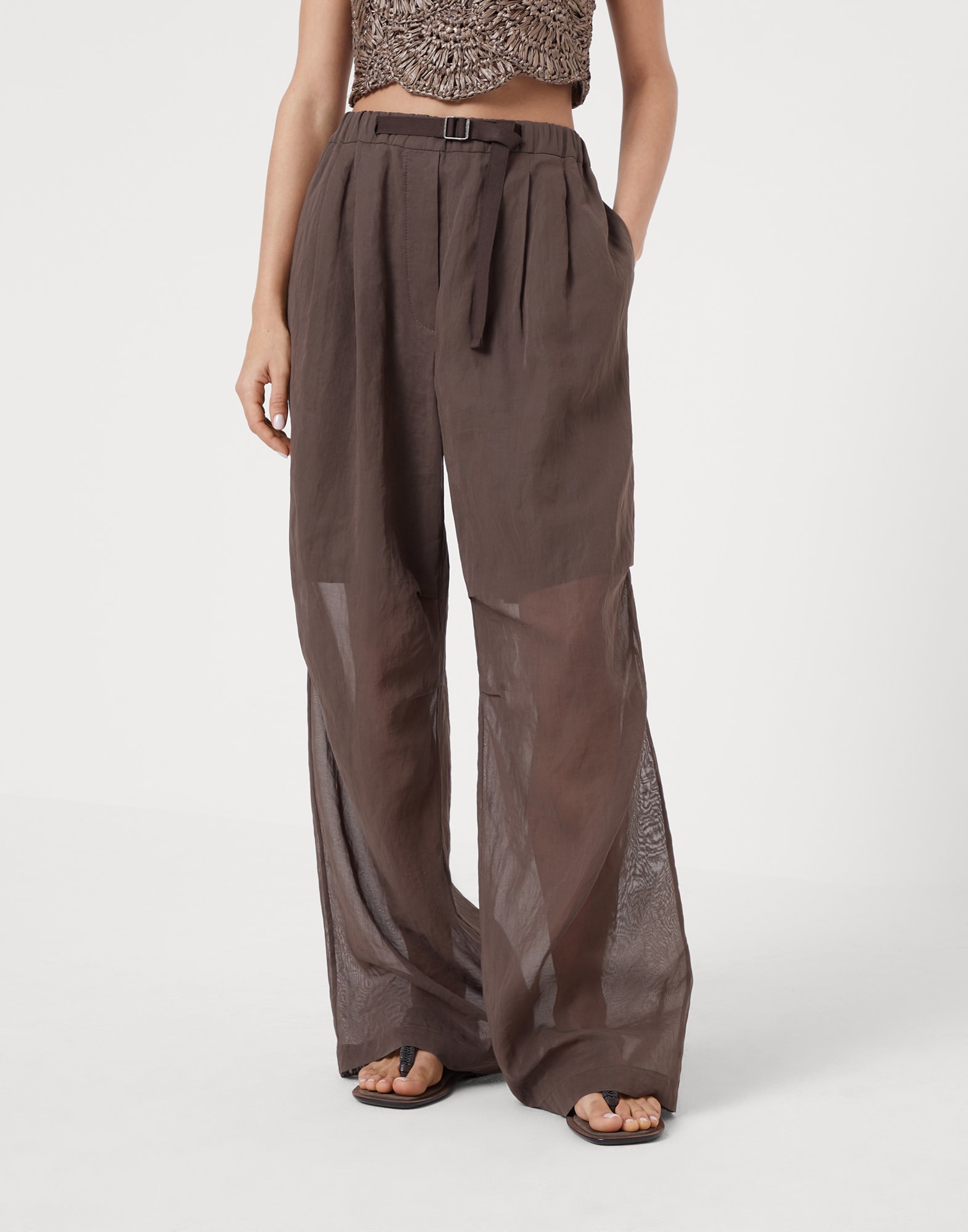 Cotton organza ergonomic loose trousers - 1