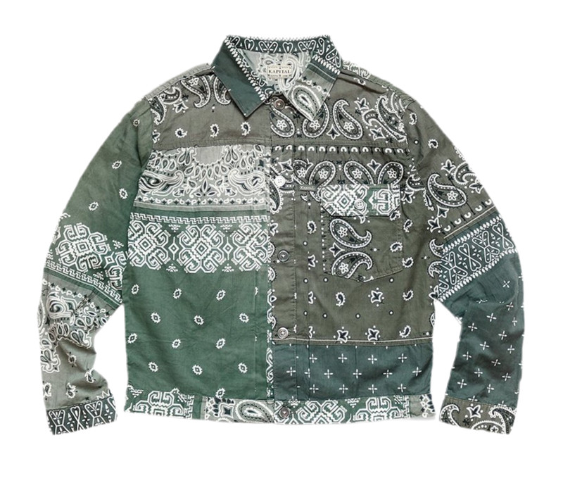 Kapital 'Gauze Bandanna' Button Up (Olive) 1