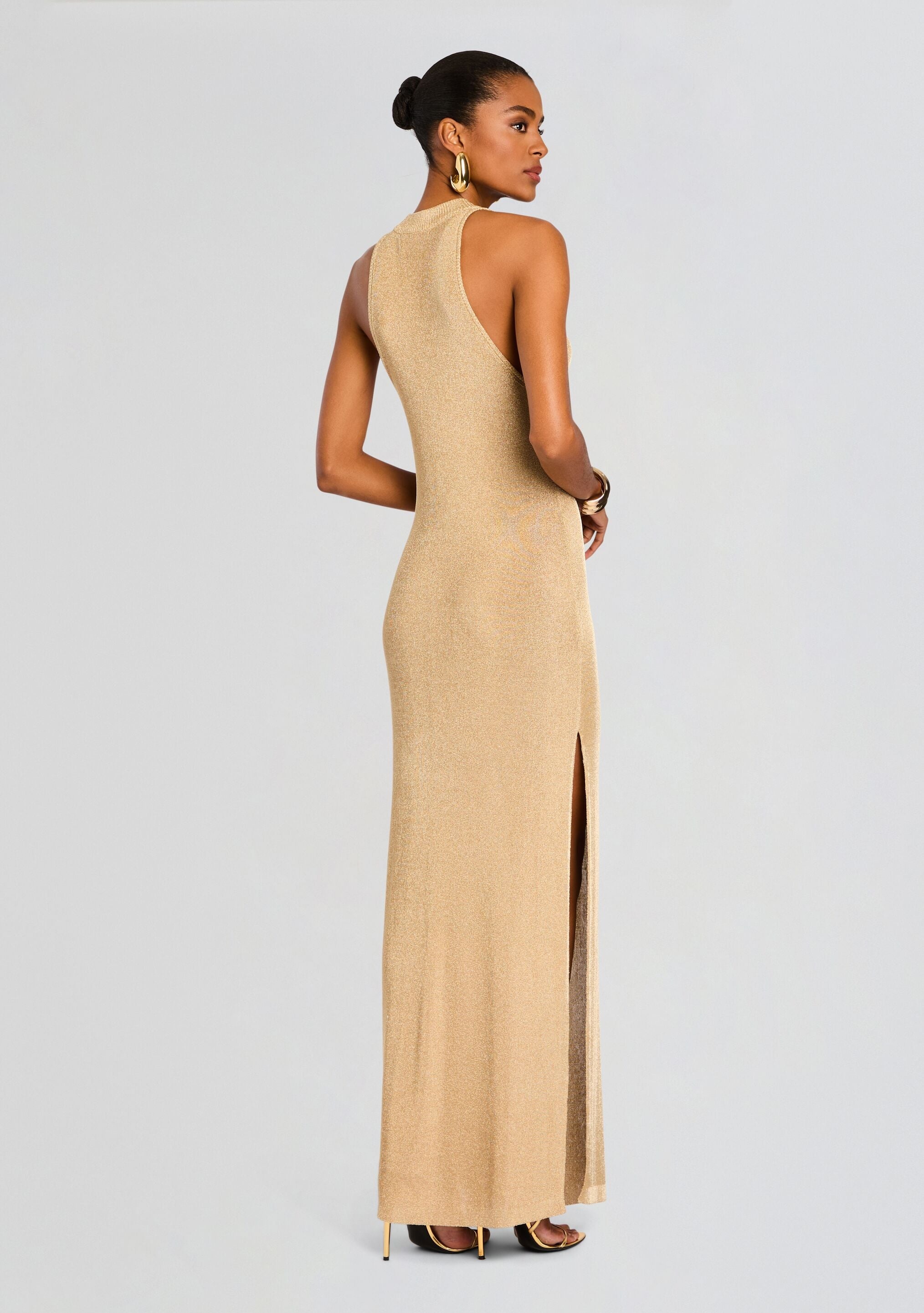 HENNE METALLIC KNIT MAXI DRESS - 4