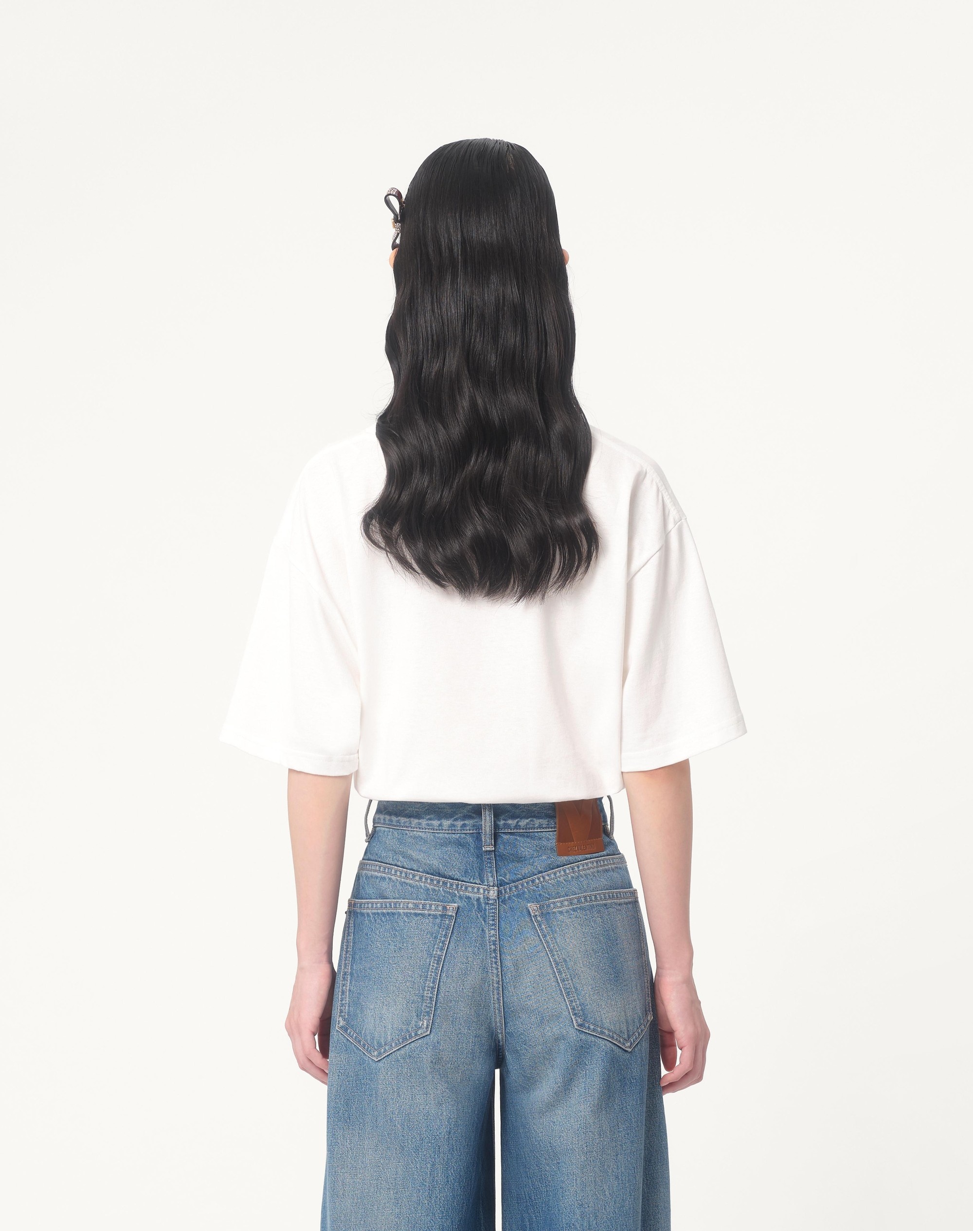 JERSEY COTTON T-SHIRT WITH CHEZ VALENTINO PRINT - 8