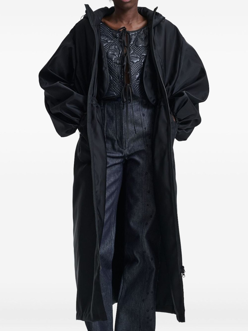 hooded drawstring parka coat 3