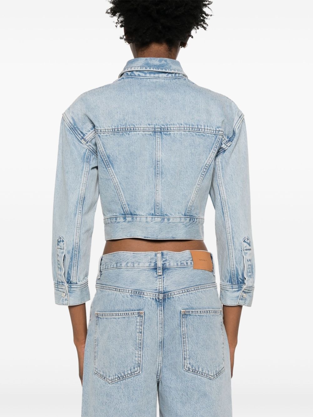 cropped denim jacket - 4