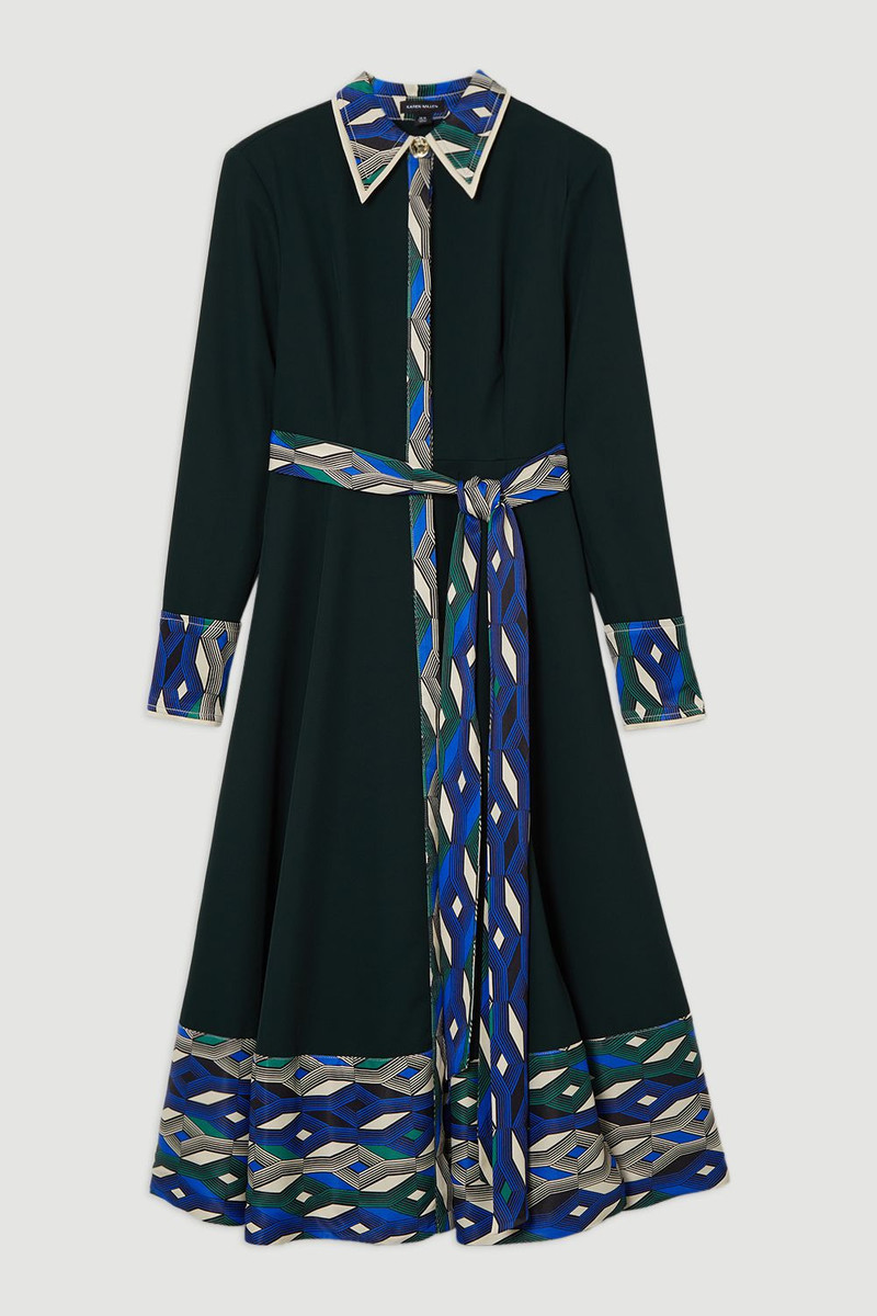 Amelia Graham Printed Twill Border Print Maxi Dress 4
