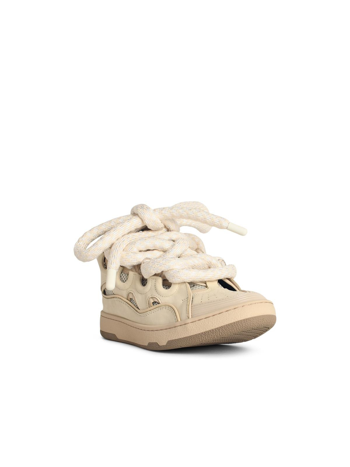 Lanvin 'Curb' Beige Leather Blend Sneakers Men - 2