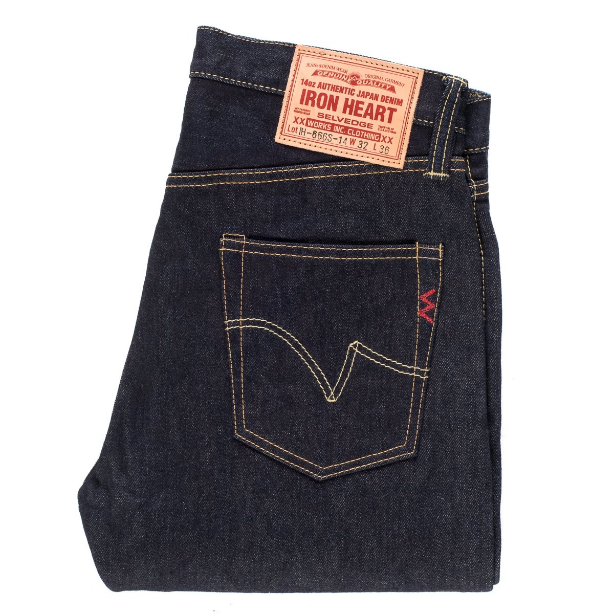 IH-666S-142 14oz Selvedge Denim Slim Straight Indigo - 3