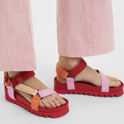 Longchamp Spring/Summer 2023 Collection Flat sandals Red - Leather outlook