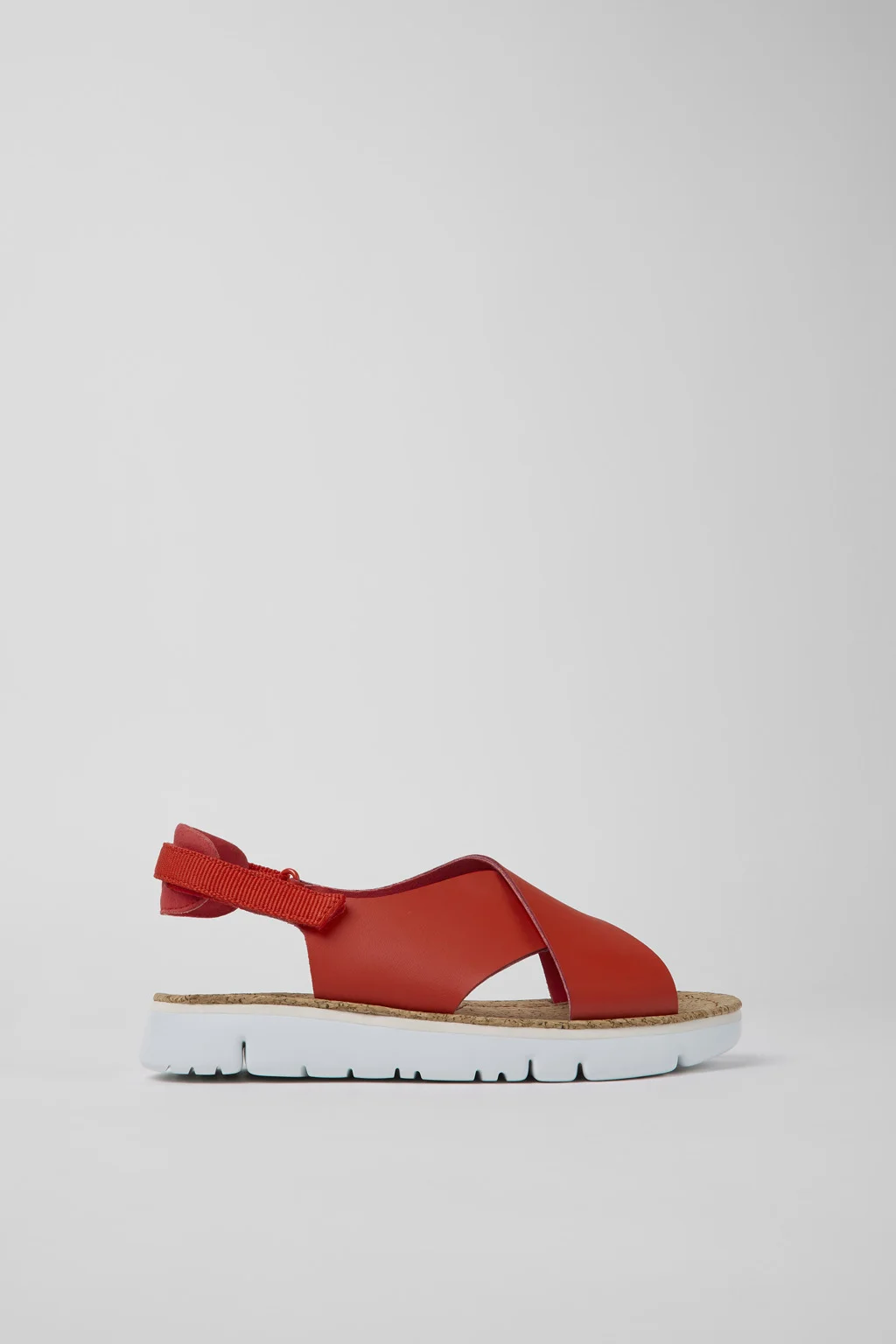 Oruga Red leather and textile sandals for women - 1