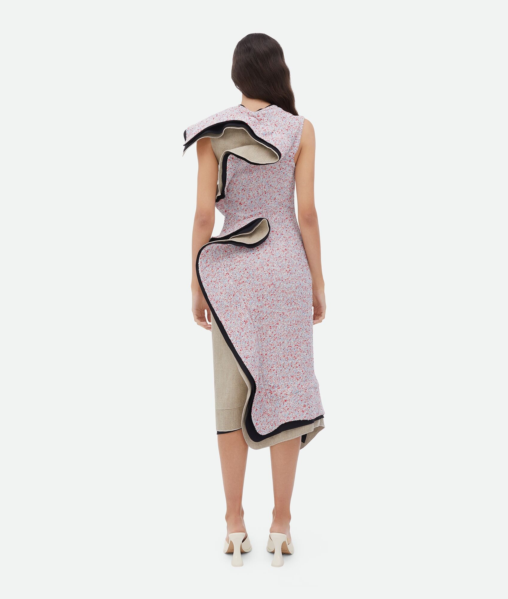 Textured Terrazzo Cotton Ruffle Dress - 3