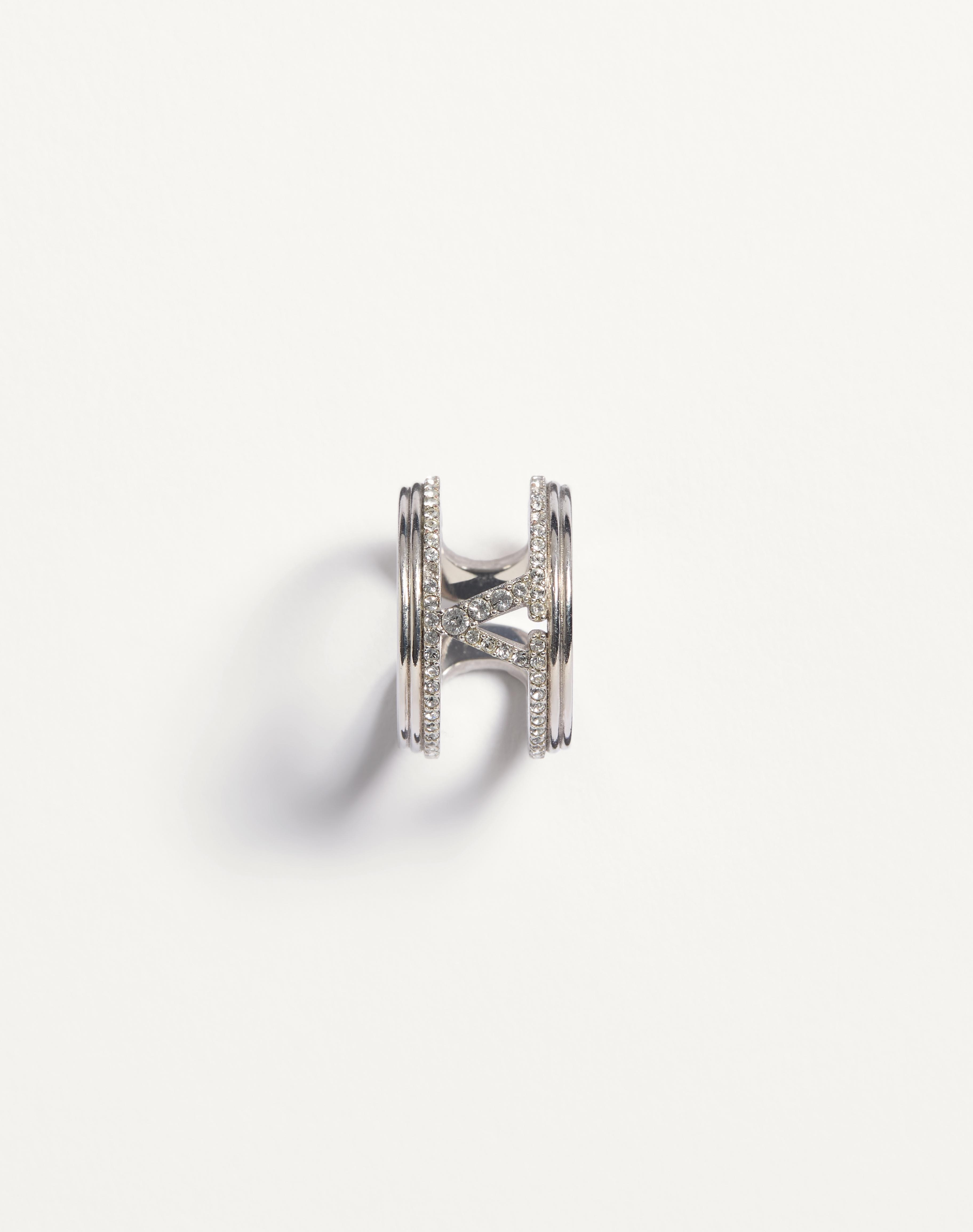OVALETTE METAL AND SWAROVSKI® CRYSTAL RING - 5