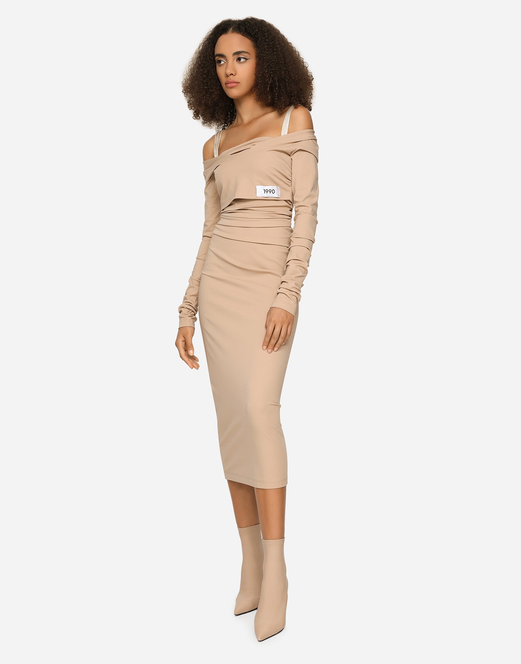 Jersey Milano rib calf-length dress - 2