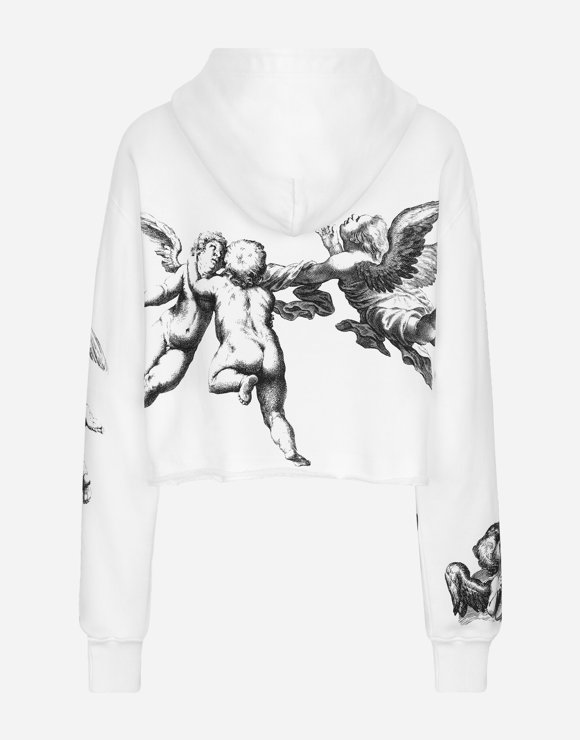 Cropped jersey hoodie with Angel print and embroidery BLANCO DOLCE&GABBANA - 2