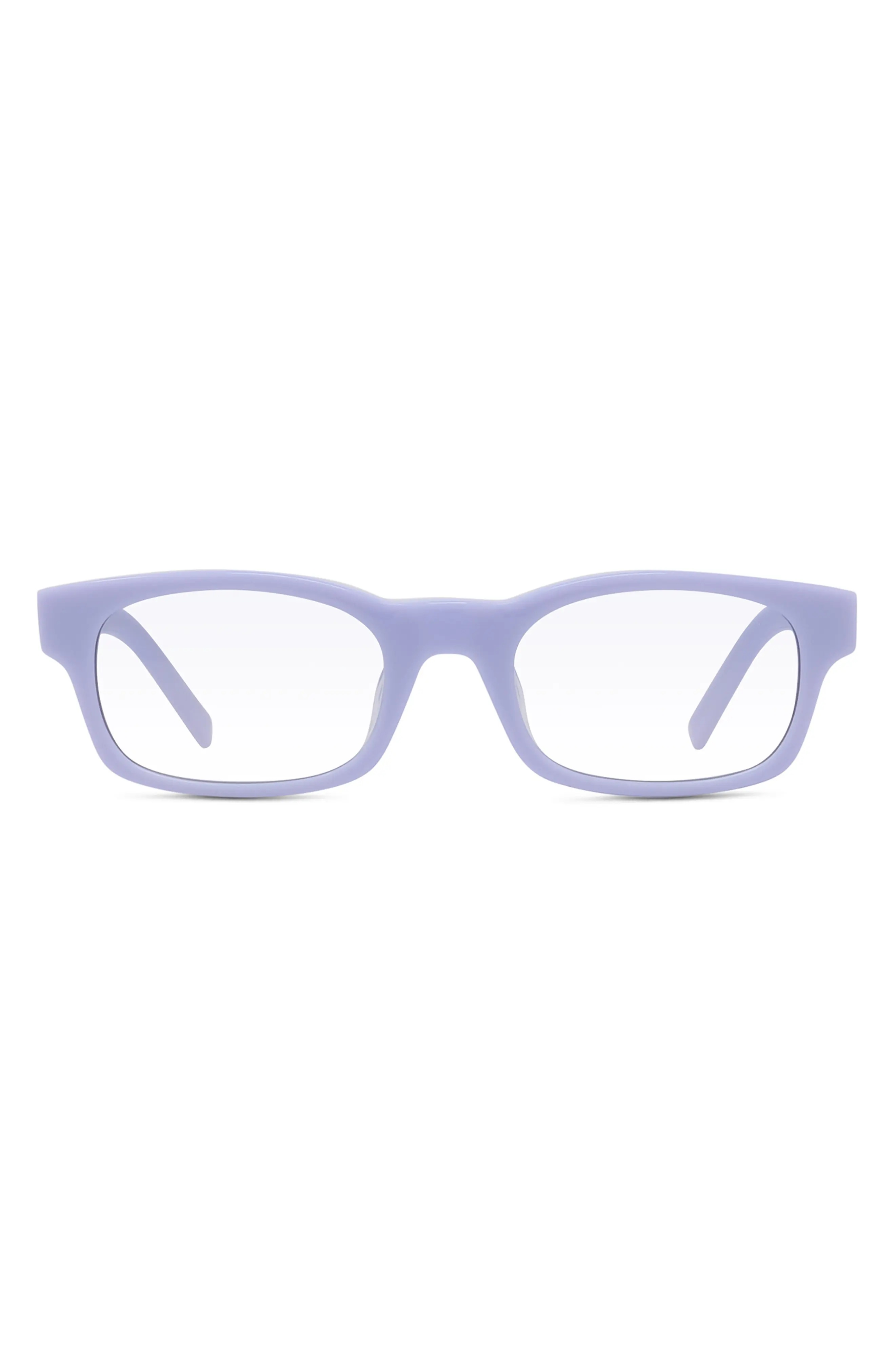 49mm Blue Rectangular Blue Light Blocking Glasses - 1