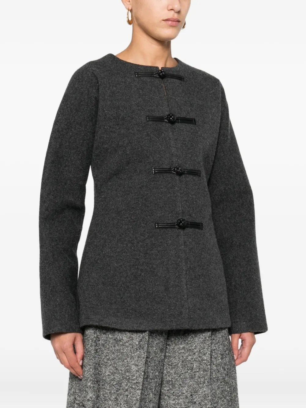 mandarin waisted cardigan - 4