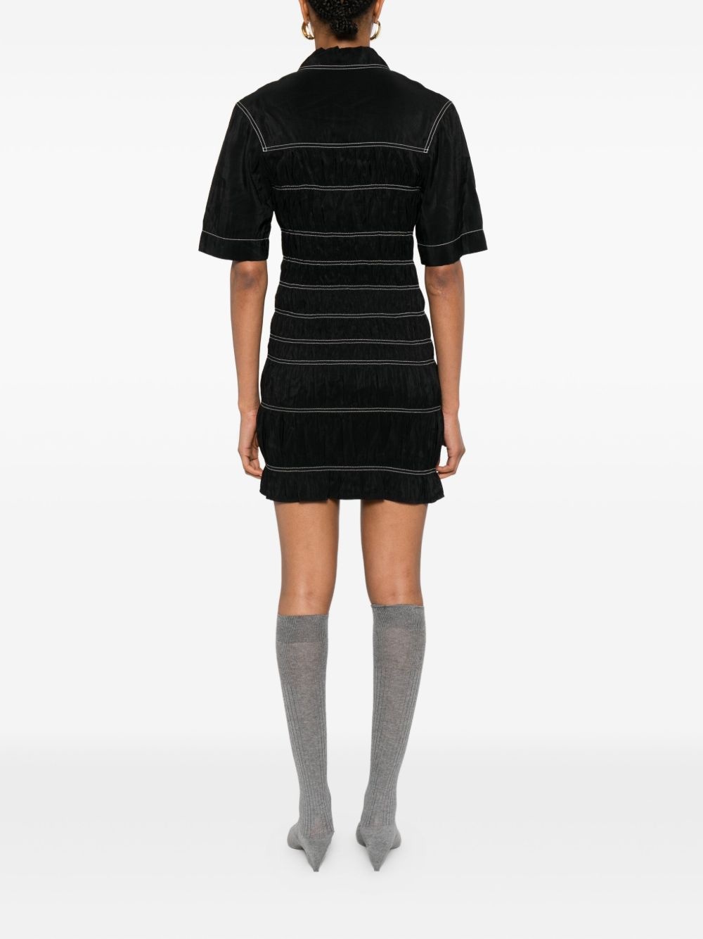 smocked-detail dress - 4