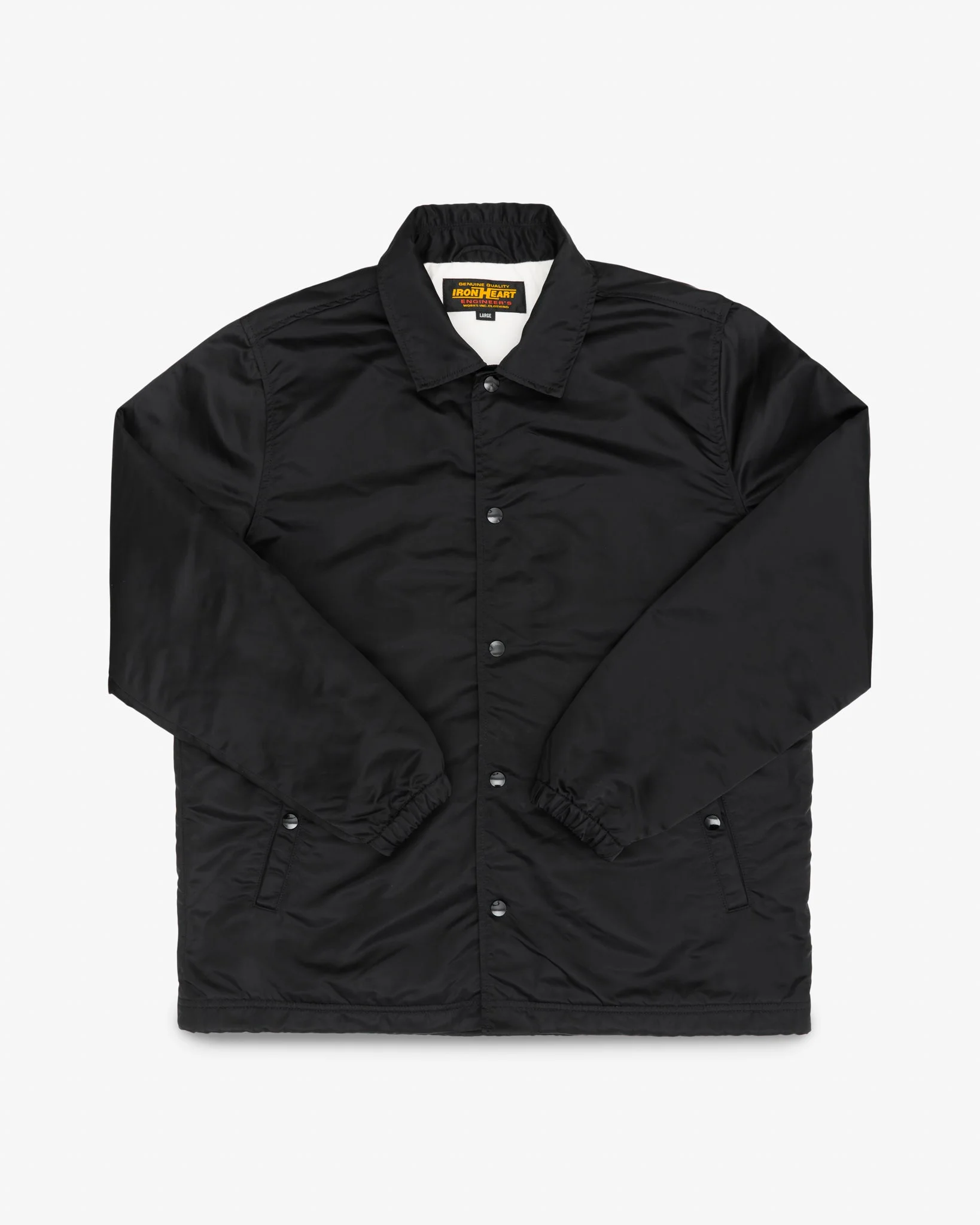 IHJ-160-BLK-NP 4.8OZ NYLON COACH JACKET - BLACK - NO PATCH - 1