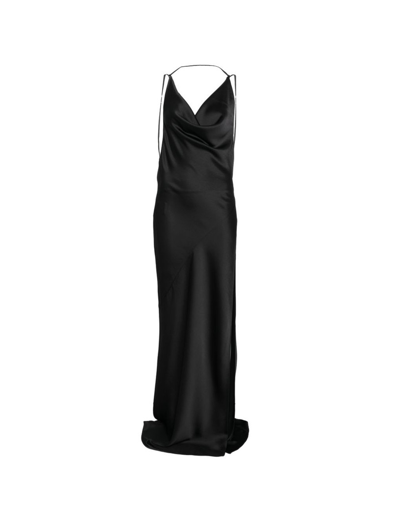 Vera draped cowl-neck maxi dress 1