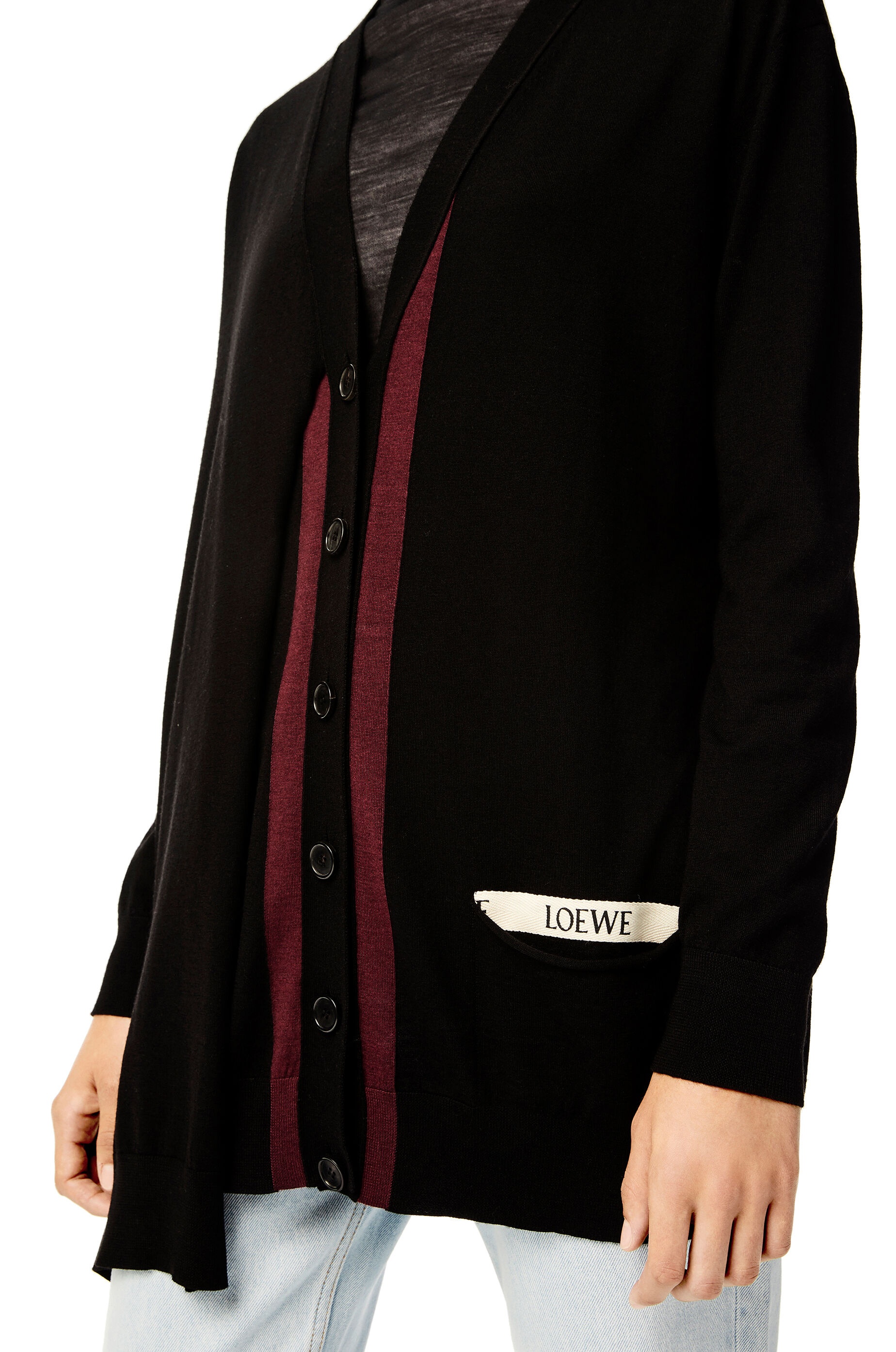 LOEWE asymmetric pocket cardigan in wool - 5