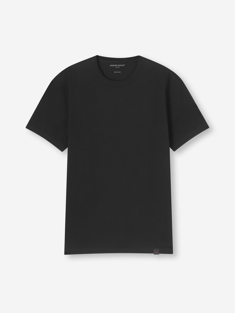 Derek Rose Men's T-Shirt Barny Pima Cotton Black outlook