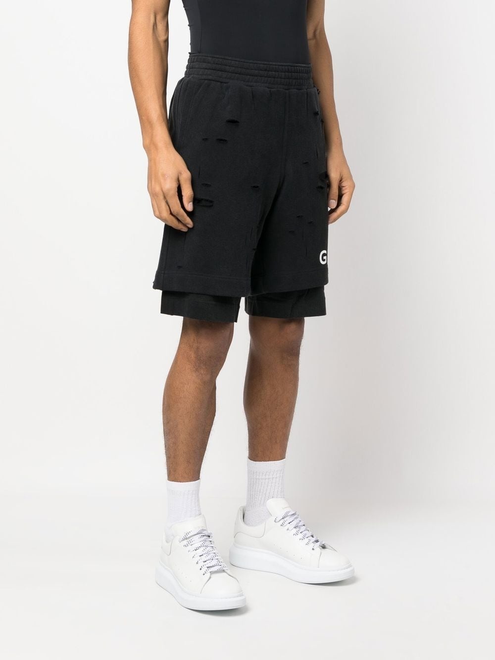 logo-print track shorts - 3